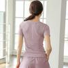 Ropa de Yoga Tops Deportivos Camisetas de Manga Corta para Mujer Ropa de Entrenamiento para Correr de Secado Rápido Ropa de Fitness Delgada de Verano Casual