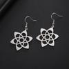 Pendientes de acero inoxidable para mujer con borlas y flores pequeñas de corte de acero de titanio de fábrica directa de Yiwu
