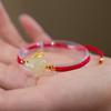 [Conejo de Jade de la Suerte] Pulsera de cuerda roja trenzada hecha a mano con todo tipo de combinaciones para niñas, conmemorativa del año de nacimiento de un conejo de jade hetiano natural.