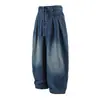 Roupas Masculinas Beijie 2026 Verão Novo Jeans de Perna Larga Masculino Calças de Trabalho Lavadas Retrô Masculinas Calças Longas Casuais Largas