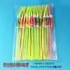 Sombrilla de Punto Paja Fluorescente Plástico Popote Elegante para Cóctel Tropical Fiesta Hawaiana Decoración Sombrilla Pequeña con Popote