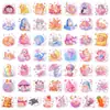 50 nuevos stickers de animales lindos y relajantes transfronterizos para decorar cuadernos y proyectos de manualidades, stickers impermeables