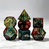 D6 D20 Piedra Natural Ágata India Juego de Dungeons and Dragons DND RPG Dados Multilado de Piedra Natural