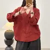 Cardigan Jaqueta Camisa de Manga Longa com Bolso Grande Estilo Novo Primavera 2026 para Mulheres Cor Sólida Casual Gola V Solta Camisa