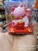 2018 Gato da Sorte Solar Boneca Enfeites de Carro Desenho Animado Acenando Gato de Bênção Decoração de Carro Primeira Geração de Cabelo