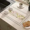 Mantel individual de tierra de diatomeas estilo americano transfronterizo, tapete doméstico aislante del calor, tapete absorbente para encimera, tapete escurridor para cocina, tapete para control de agua de tazones y platos