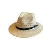 Sombrero de paja para mujer, nuevo sombrero de moda, sombrero de paja de papel, protector solar de verano, sombrero de playa con hebilla de cinturón transpirable y hueco.