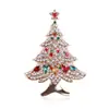 Lanhao Moda Europea y Americana Diamante de Color con Pedrería Árbol de Navidad Broche Navideño Pin Hombres y Mujeres Broche de Aleación Ecológico