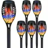 Nueva Luz Colorida Transfronteriza Solar 12 LED Antorcha de Fuego Llama Luz con Sensor para Exterior Jardín Patio Decoración de Enchufe de Suelo