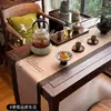 Mesa de Té para Balcón de Madera de Ébano con Estilo Tradicional, Adecuada para Uso Doméstico en la Sala de Estar o el Balcón, Mesa de Té Integrada para Apartamentos Pequeños