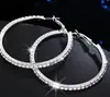 Estilo Minimalista Coreano Ins Diseño de Nicho Moda de Lujo Ligero Pendientes Nuevos de Moda Celebridad de Internet Pendientes de Aro en Forma de C Tachonados de Diamantes