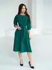 X23918 comércio exterior roupas femininas estação independente primavera e verão nova moda casual vestido de manga três quartos modelador de cintura