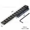 Riel guía elevador de 11 vueltas y 20 mm de altura, soporte de riel guía de 125 mm, riel guía elevador, material de aleación de aluminio, base de mira