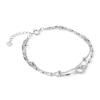 Pulsera de plata esterlina s925 de doble capa diseño nicho pulsera de círculo temperamento de alto sentido joyería simple al por mayor de fábrica
