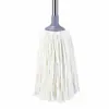 Mopa de Algodón con Hilo Redonda de Estilo Antiguo para el Hogar, Toalla de Mopa, Doble Uso Seco y Húmedo, Mango de Metal, Mopa de Hilo de Algodón Absorbente, Comercial