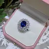 Yuntong Jewelry Producto Nuevo Otoño e Invierno 2025 Plata de Ley S925 Zafiro 8*10mm Anillo con Forma de Huevo Anillo de Lujo para Mujer