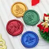 Sellos de Cera Serie Navideña con Diseños de Muñeco de Nieve, Copo de Nieve y Reno, Varios Estilos, Cabezales de Cobre para Diario y Sellado de Sobres