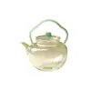 Tetera de Vidrio de Borosilicato con Lirio del Valle y Asa, Tetera Pequeña de Vidrio con Filtro, Tetera Doméstica, Olla para Preparar Té, Juego de Té
