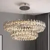 Lámpara de araña de cristal galvanizado con arte de hierro de lujo ligero, lámpara de sala de estar, vestíbulo, comedor de gama alta, lámpara de dormitorio principal simple y elegante moderna