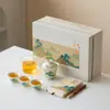 Juego de Té Cultural y Creativo Guochao, Juego de Regalo para Reuniones Anuales de Empresa, Regalos Prácticos para Eventos de Negocios, Celebraciones de Aniversario, Souvenirs de Alta Gama