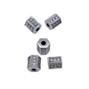 6X6X7.1Mm 1.05g Aleación de Plata Antigua Accesorios para Joyería Cuentas Espaciadoras Hexagonales Retro Cuentas con Agujero Pequeño