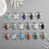 Colgante de Piedra Natural y Cristal Estilo Europeo y Americano Collar DIY Aleación Incrustada Accesorios de Colgante de Joyería de Cristal Transfronterizo