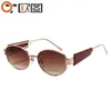 Gafas de sol ovaladas retro europeas y americanas transfronterizas Gafas de sol de moda para hombre y mujer, celebridad de Internet, moda callejera T22136