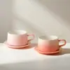 Tazas de Café de las Dinastías Tang y Song, Tazas de Oficina de Alta Gama y Exquisitas con Platillos y Cucharas, Tazas de Leche, Vasos de Agua de Valor Alto de Nicho