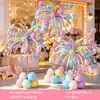 Decoraciones para la ceremonia de regreso a clases: columnas largas de globos, fuegos artificiales y otros elementos para crear una atmósfera festiva en preescolar, salones de primaria y aulas