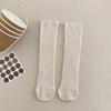 Calcetines para niños, calcetines de pantorrilla, calcetines de media pantorrilla de color liso de estilo coreano, calcetines altos, calcetines de pelo de rayas verticales, calcetines largos para niñas