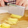 Cuchillo para patatas cuchillo corrugado cuchillo de onda de acero inoxidable cortador de patatas cortador de verduras para papas fritas