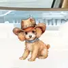 Nuevo perro lindo transfronterizo material acrílico colgante plano para coche accesorios para mochila decoración del hogar