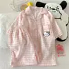2024 Nuevo Pijama de Algodón Nube para Mujer Verano Manga Corta Shorts Dulce Lindo Dibujos Animados Ropa de Casa para Dama traje