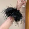 Estilo Deseo Puro Scrunchie de Plumas Super Hada para Mujer, Goma Elástica Alta para el Cabello, Cuerda para Cola de Caballo de Gama Alta