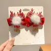 Pinza para el pelo de niña pequeña León Danzante Hanfu Borla Año Nuevo Accesorio para el pelo Peluca Princesa Lazo Adorno para el pelo Pinza para el pelo de niños