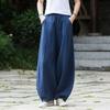 26 Otoño Algodón y Lino Estilo Nuevo para Mujer Ramio Algodón Lavado con Arena Estilo Nacional Zen Retro Adelgazantes Pantalones Casuales para Mujer Pantalones Linterna