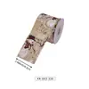 Cinta de lino sintético en stock para decoraciones navideñas, cinta navideña impresa a medida con purpurina, transfronterizo a medida