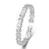 Pulsera de Monedas de Oro para Mujer Pulsera de Gama Alta Abierta Pulsera Creativa Hueca de Círculo Completo Moneda Plateada Regalo para Novia