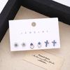 Pendientes minimalistas europeos y americanos con lazo de perlas y diamantes de imitación, pendientes sencillos que combinan con todo.
