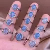Anel de Água-Marinha estilo novo qualidade boa cor brilhante design vivo incrustado joia para mão feminina fabricantes de origem