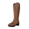 Nuevas Botas Altas Europeas y Americanas, Botas Romanas Retro con Cremallera Trasera, Botas Profesionales de Tacón Medio, Tallas Grandes 40-46, Botas de Exportación