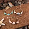 Conjunto de Collar y Pulsera de Estrella de Mar y Tortuga de Cerámica Elemento Oceánico Flor de Arcilla Blanda Estéreo Joyería Trenzada Ajustable