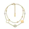 Pulsera popular de titanio y acero estilo ins, moderna, versátil, corazón, mariposa, estrella, geométrica, de acero inoxidable, joyería para la mano