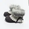Zapatos de Algodón Peludo de Tubo Corto Bell para Mujer 2026 Nuevos de Invierno Versátiles Casuales Cálidos Botas de Nieve B3007