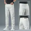Jeans Azul Escuro de Alta Qualidade Italiano Primavera/Verão 2026 para Homens, Corte Slim, Novas Calças Masculinas Versáteis com Stretch