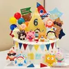Muñeca de huevo decoración de pastel de fiesta decoración oso de corazón perdido globo de cumpleaños niño molino de viento seda de lluvia enchufe para hornear disfrazar