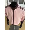 Jaqueta moderna com gola alta, cardigã masculino retrô, moletom, estilo faculdade americana, design de três listras, top esportivo de outono