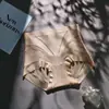 Calcinha Modeladora Respirável Leve de Seda Gelada com Cintura Alta para Mulheres, Sexy, de Renda, Sem Costura, Afina a Cintura