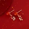 Novos Produtos 2025, Estilo Chinês, Brincos de Carpa Vermelha, Brincos de Diamante de Verão de Alta Qualidade para Mulheres, Peça Única Dropshipping