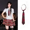 Gravata Vermelha Feminina Básica Estilo Japonês Camisa Dk Uniforme Xadrez Sem Nós Estilo Preppy Roupas Acessórios de Laço Jk